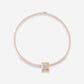 White Gold Choker With Yellow Gold 6 Diamonds Rectangular - Ref: RG03881