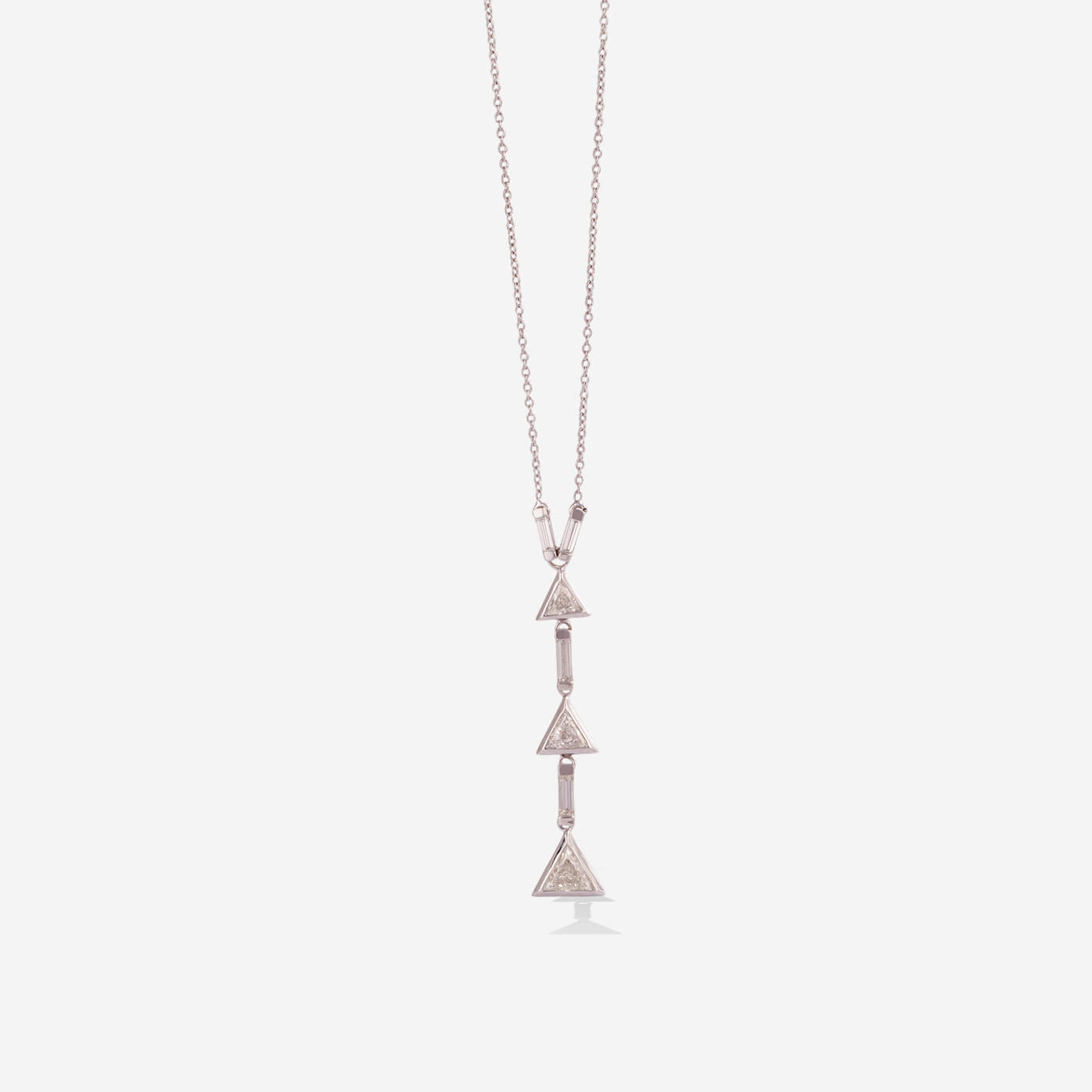 White Gold 3 Arrows With Diamonds Necklace - Ref: RG03099