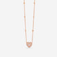 Yellow Gold Heart inside Heart With Diamonds Necklace - Ref: RG03473