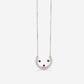 White Gold 2 Sides C With Diamonds and Sapphire Ruby Emerald With Diamonds Necklace - Ref: RG03035