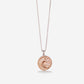Multi Functional Rotating White & Rose Gold With Black and White Diamonds Necklace - Ref: RG04533