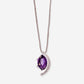 White Gold Necklace With Marquise Amethyst And Diamonds - Ref: RG03402