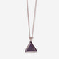 White Gold Triangle Amethyst White Diamonds Necklace - Ref: RG03385