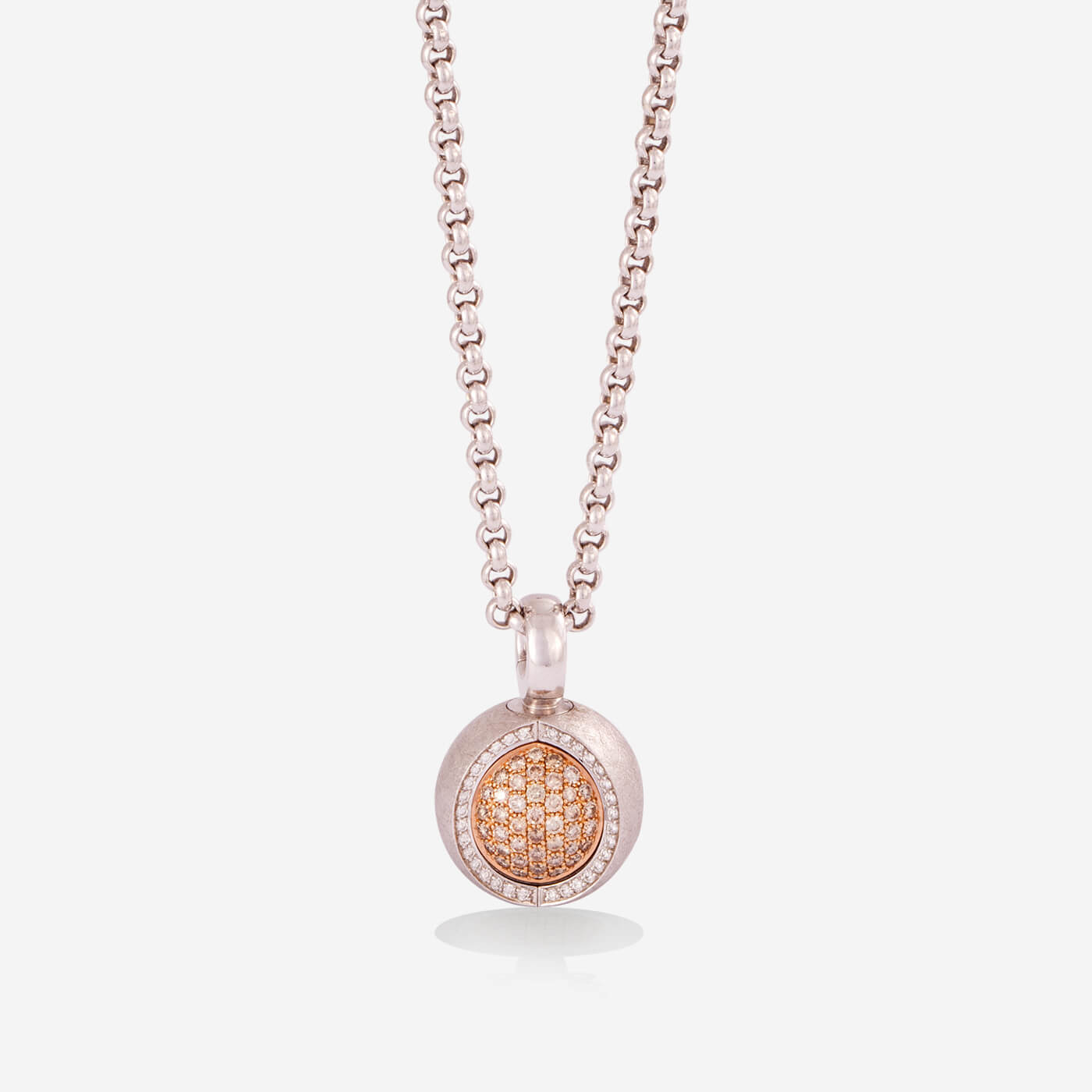 Multi Functional White Gold With 3 Faced Diamonds Necklace - Ref: RG04047