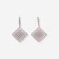White Gold Squares With Diamonds Earrings - Ref: RK01479