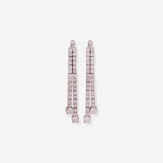 White Gold Dangling Diamonds Earrings - Ref: KK00019