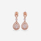 Rose Gold Drop With Diamonds Earrings