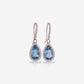 White Gold Blue Topaz With Diamonds Earrings - Ref: KK00037