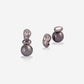 Multifunctional White Gold Grey Pearl With Diamonds Earrings - Ref: RK02507