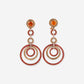 Yellow Gold Circles Citrine Sapphire With Diamonds Earrings - Ref: 3285EZ