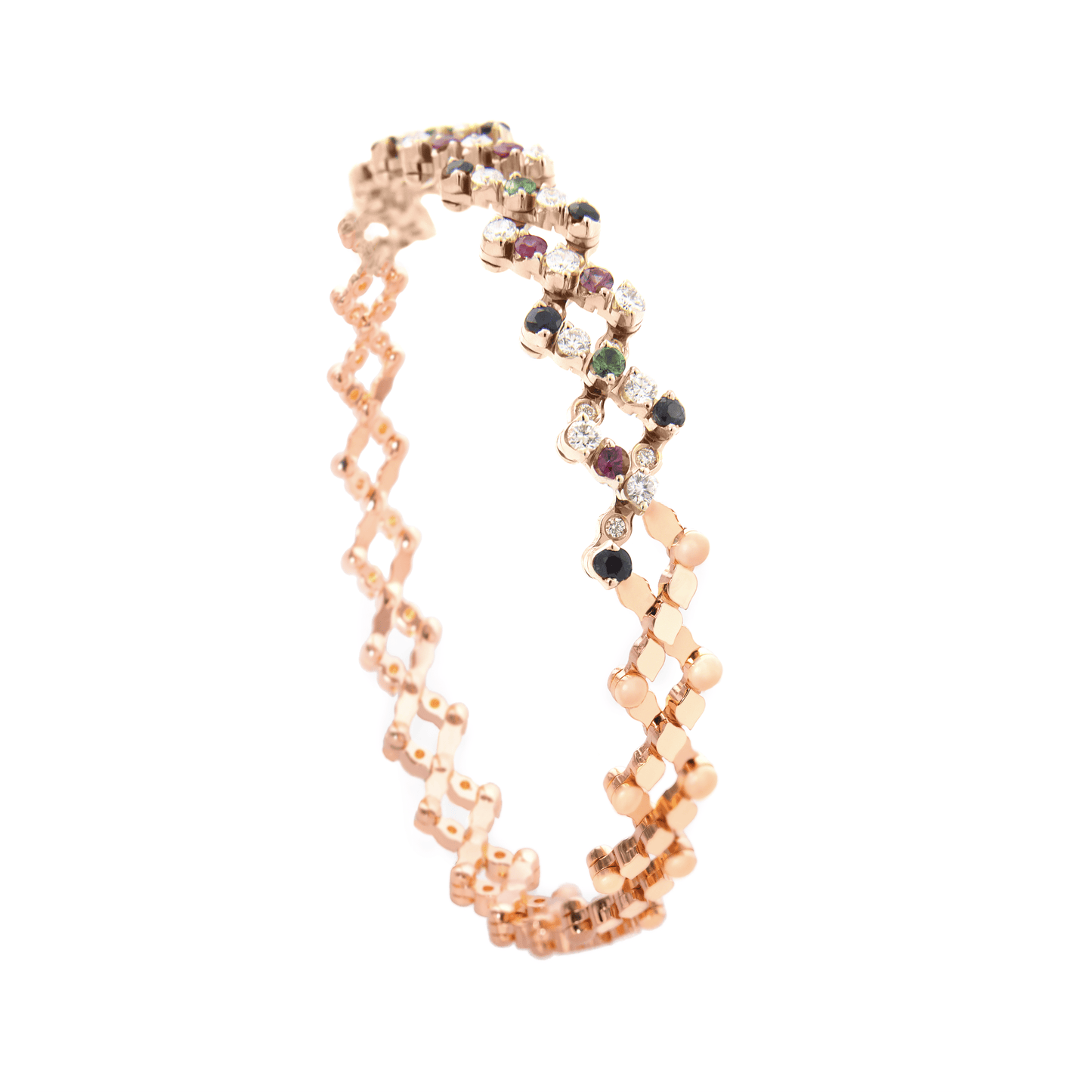 Zoom, Half Round Multicolour Rose Gold
