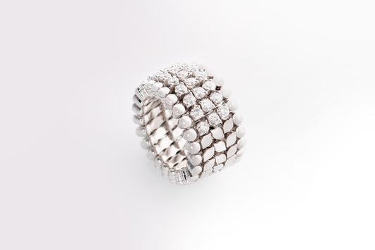 Zoom, Half Round White Diamond White Gold