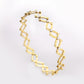 Zoom, Half Round Scattered White Diamonds Yellow Gold