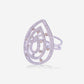 White Gold Pear Shapes Pave Diamonds Ring - Ref: RY03504