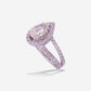 White Gold Pear Solitaire With Pave Diamonds Ring - Ref: RY03695
