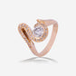 Yellow Gold Round Diamond With Wave Diamonds Ring - Ref: RY05681