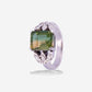 White Gold Bicolour Tourmaline With Diamonds Ring - Ref: RY06744