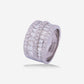 White Gold 5 Half Rows Diamonds Band Ring - Ref: RY04773