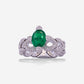 White Gold Ring With Emerald And Diamonds - Ref: RY06579