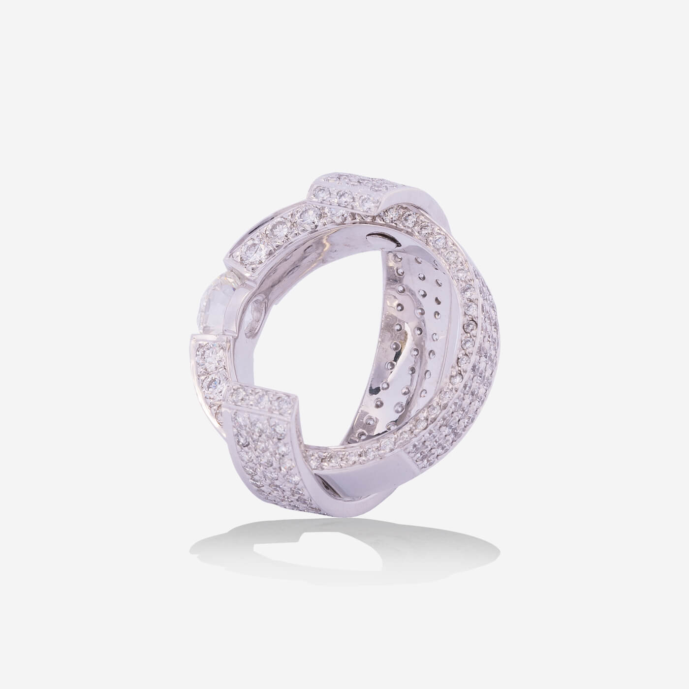 Multifunctional Rotating White Gold With Diamonds Ring  - Ref: RY06336