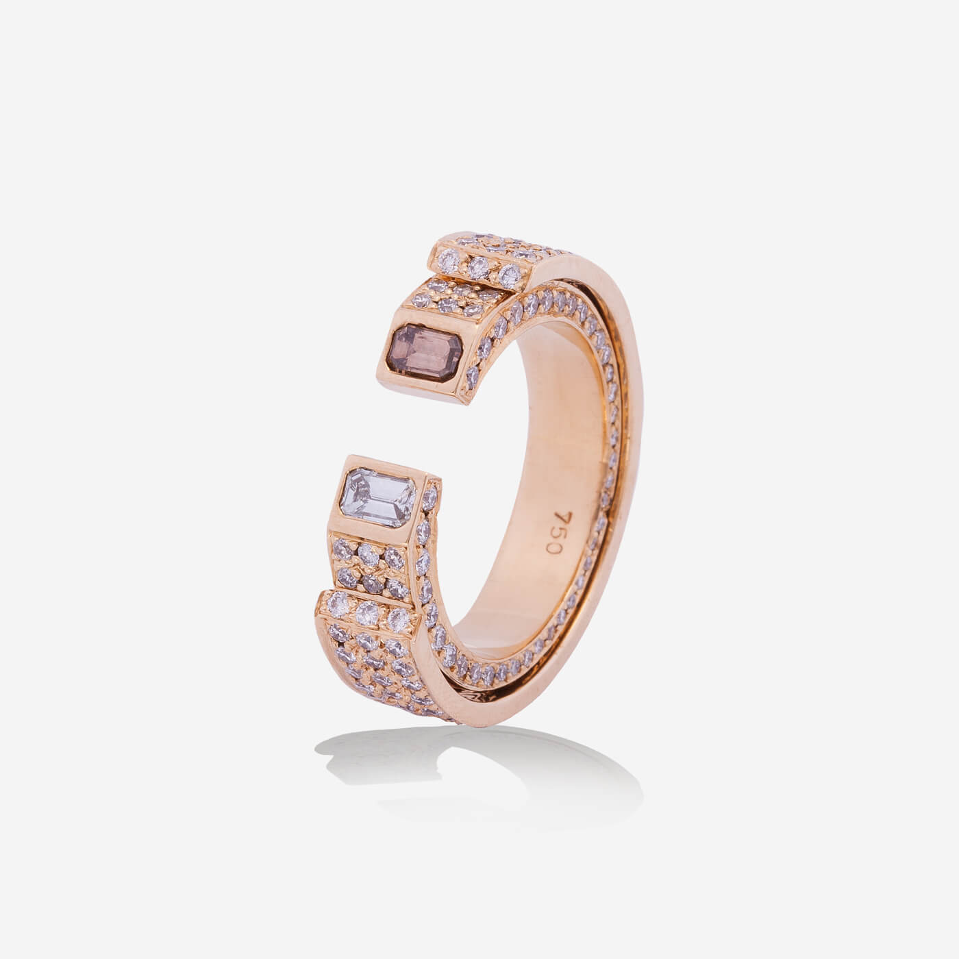 Multi Functional Rotating Yellow Gold  Ring With Diamonds - Ref: RY06294