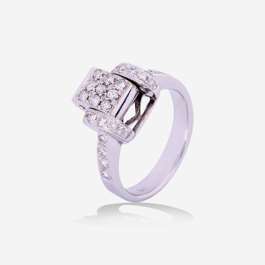 Multi Functional White Gold Ring With Sapphire And Diamonds- Ref: RY08537