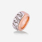 Rose & White Gold With Triangles Diamonds Ring - Ref: RY07480