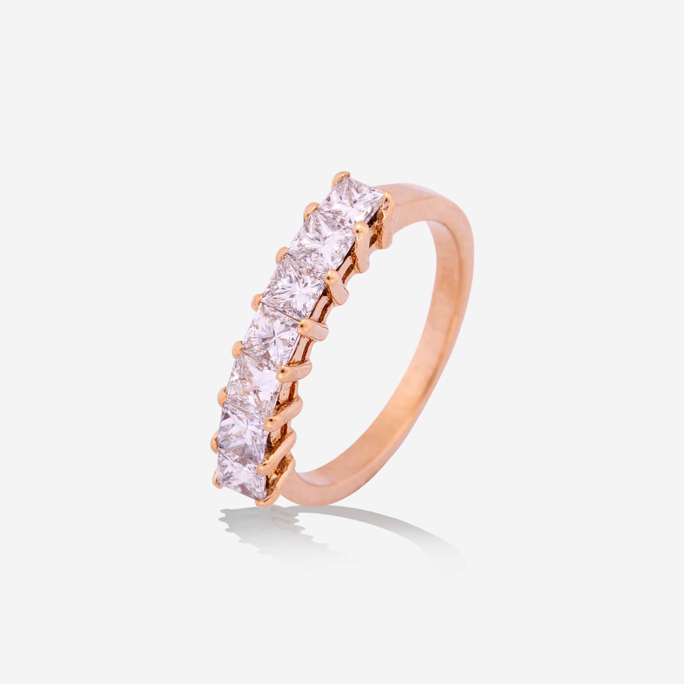 Yellow Gold Half Eternity Diamonds Ring - Ref: RY05621