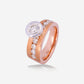 Rose & White Gold With Diamonds 2 in 1 Band Ring - Ref: RY07297