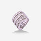 White Gold 3 Rows Diamonds Ring - Ref: RY07112