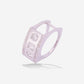 White Gold 2 Rounds With 1 Square on Side Diamonds Ring - Ref: RY04774