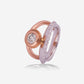 Rose & White Gold Round and Diamonds Line Ring - Ref: RY07296