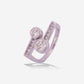 White Gold 2 Rounds with Lines Diamonds Ring - Ref: RY06210