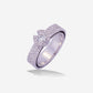 White Gold Round Diamond With Double Bands Ring - Ref: RY04699