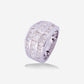 White Gold 3 Half Rows Diamonds Band Ring - Ref: KY00022