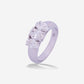 White Gold 3 Oval Diamonds Band Ring - Ref: KY00035