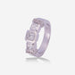White Gold 3 Square Diamonds Ring - Ref: KY00090