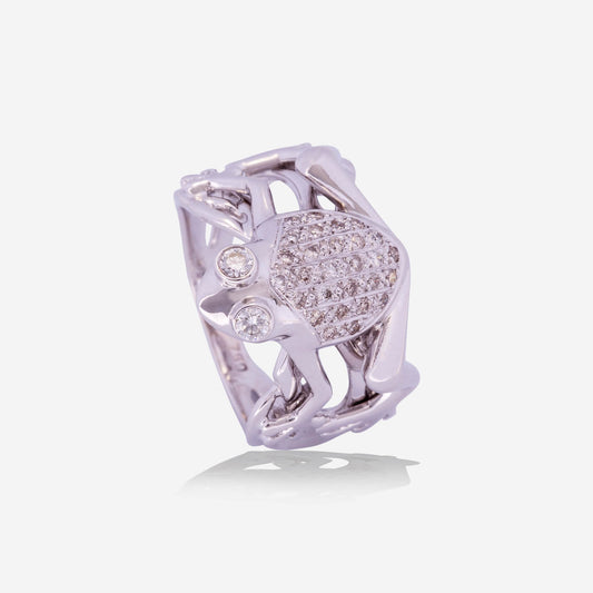 White Gold With Diamonds Ring - Ref: RY08443